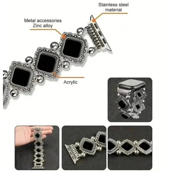 Chic Stainless Steel Apple Watch Band - Picture 3 of 5